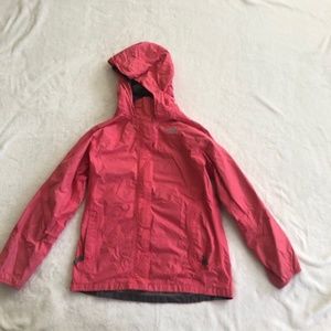 Pink NORTH FACE raincoat